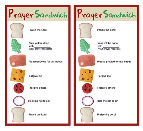 Prayer Sandwich Printable